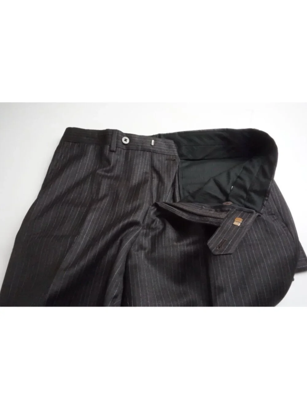 Sartoria Partenopea Brown Striped Silk Blend 2 Pc Suit Jacket Pant 50 EU NEW